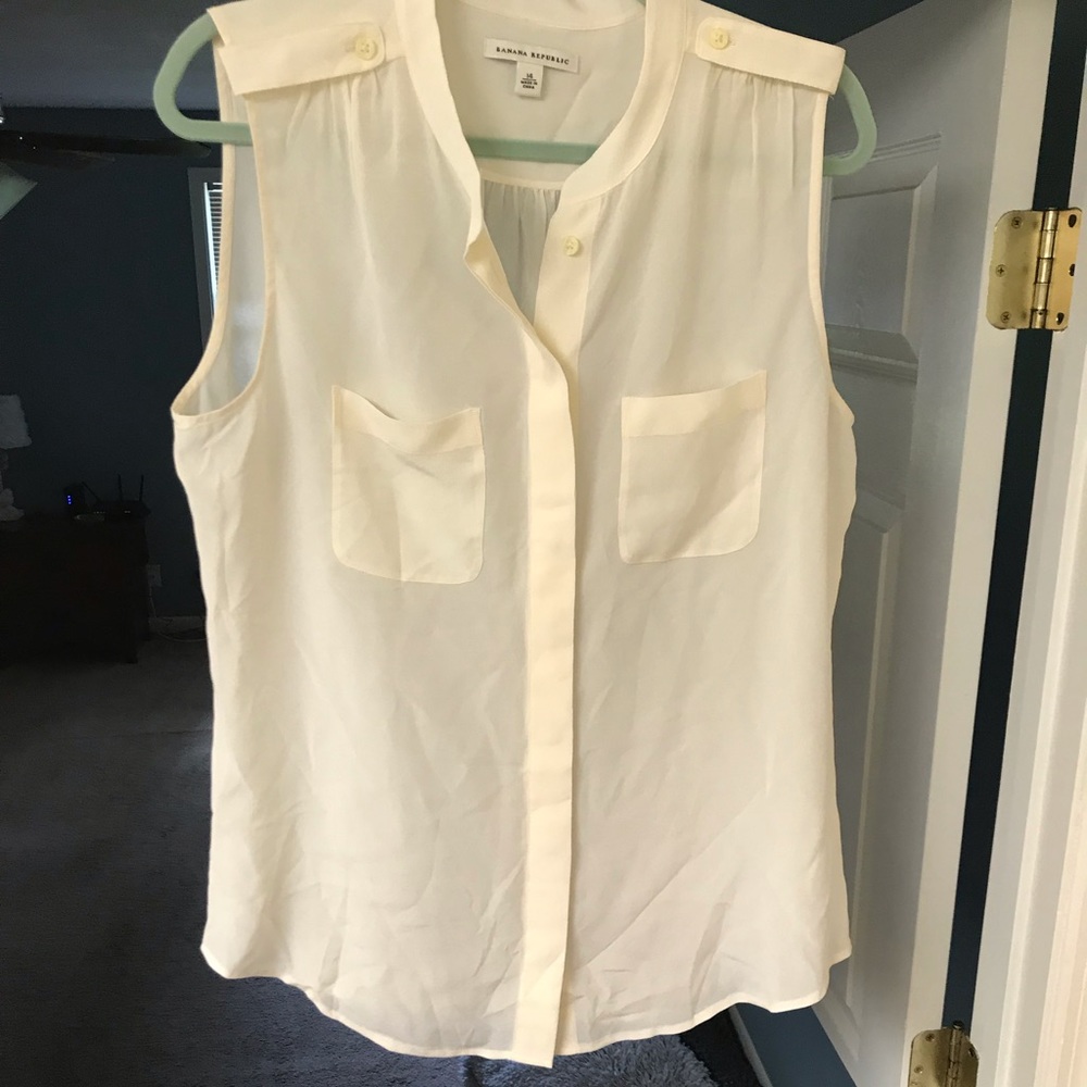 Banana Republic 14 sheer ivory top Never worn